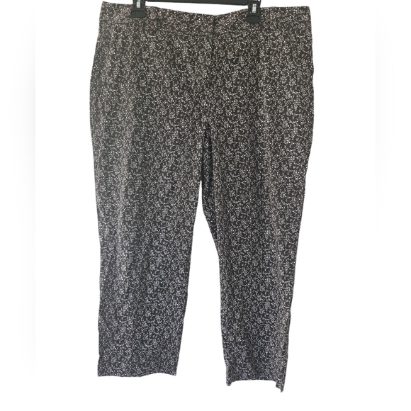 Talbots Floral Pants Womens Sz 16 Plus Ankle Cropped High Rise 40×26 Execellent - Picture 1 of 9